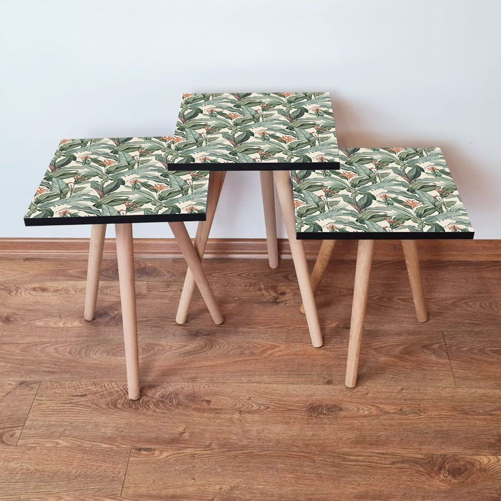 Nesting Table 3Shp200 - Set od 3 komada u zelenoj, krem i narandžastoj boji slika 1