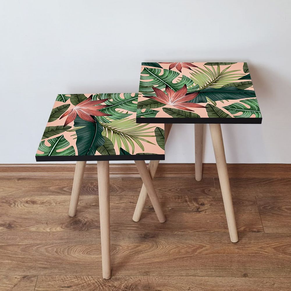 Nesting stolovi 2Shp203 - (2 komada) - boje: zelena, losos, bordo crvena slika 1