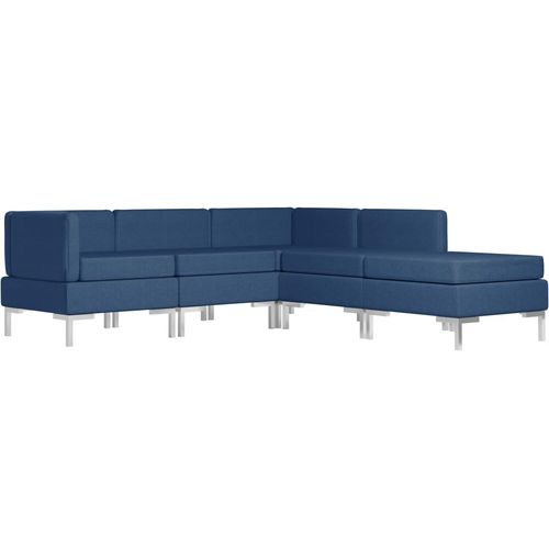5-dijelni set sofa od tkanine plavi slika 16