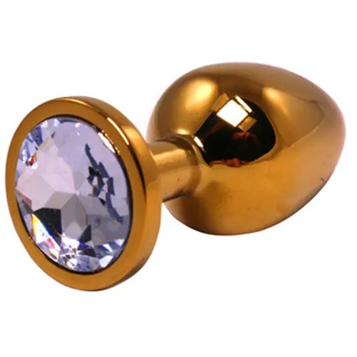 Srednji zlatni analni dildo sa belim dijamantom slika 1