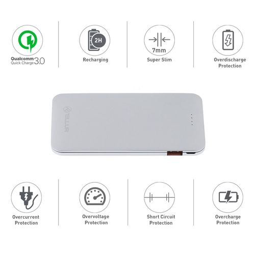 TELLUR POWER BANK QC 3.0 FAST CHARGE, 5000mAh, SILVER slika 5