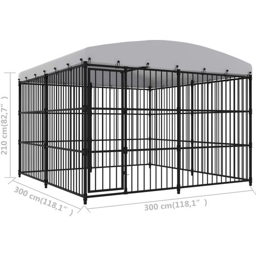 Vanjski kavez za pse s krovom 300 x 300 x 210 cm slika 19