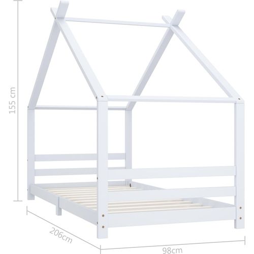 Okvir za dječji krevet od masivne borovine bijeli 90 x 200 cm slika 25