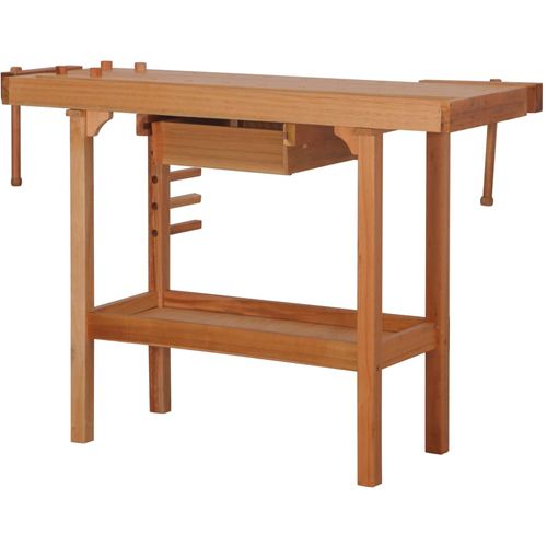 Radni stolarski stol s ladicom i 2 stege drveni slika 15