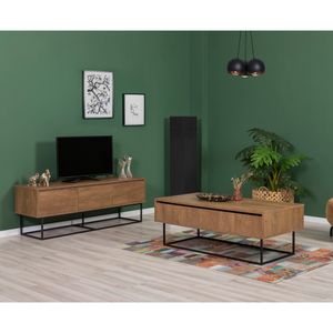 Set namještaja za dnevnu sobu Laxus - 18 boja: Orah, Crna