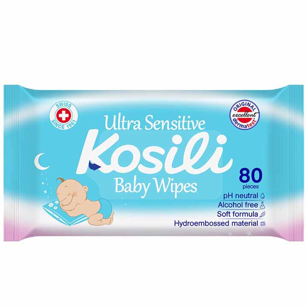 Kosili Baby vlažne maramice Plave 80kom slika 1