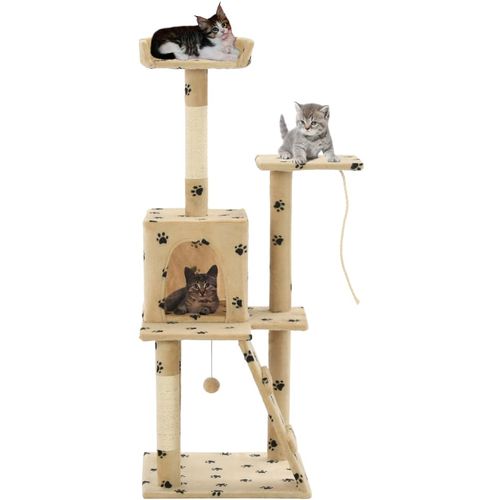 Penjalica za mačke sa stupovima za grebanje od sisala 120 cm bež slika 1