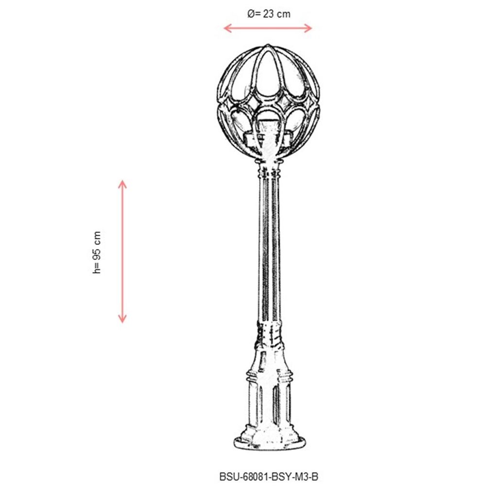BSU-68081-BSY-M3-B Crna Spoljašnja Podna Lampa slika 3