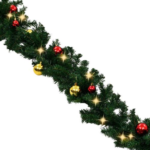 Božićna girlanda ukrašena kuglicama i LED žaruljama 20 m slika 8