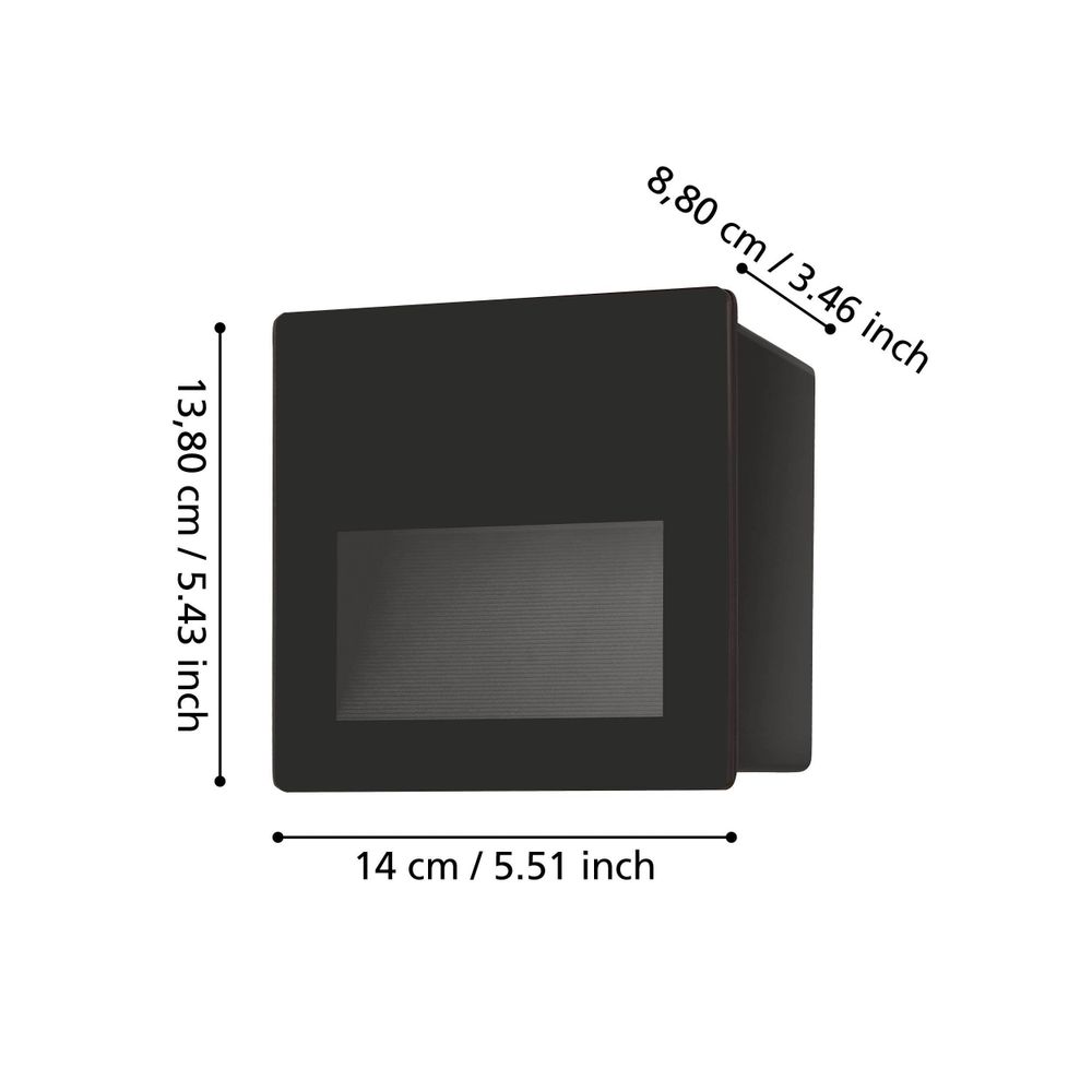 Eglo ugradbena rasvjeta aracena led 3,7w 4000k 500lm bijelo, crno/crno š:140mm v slika 3