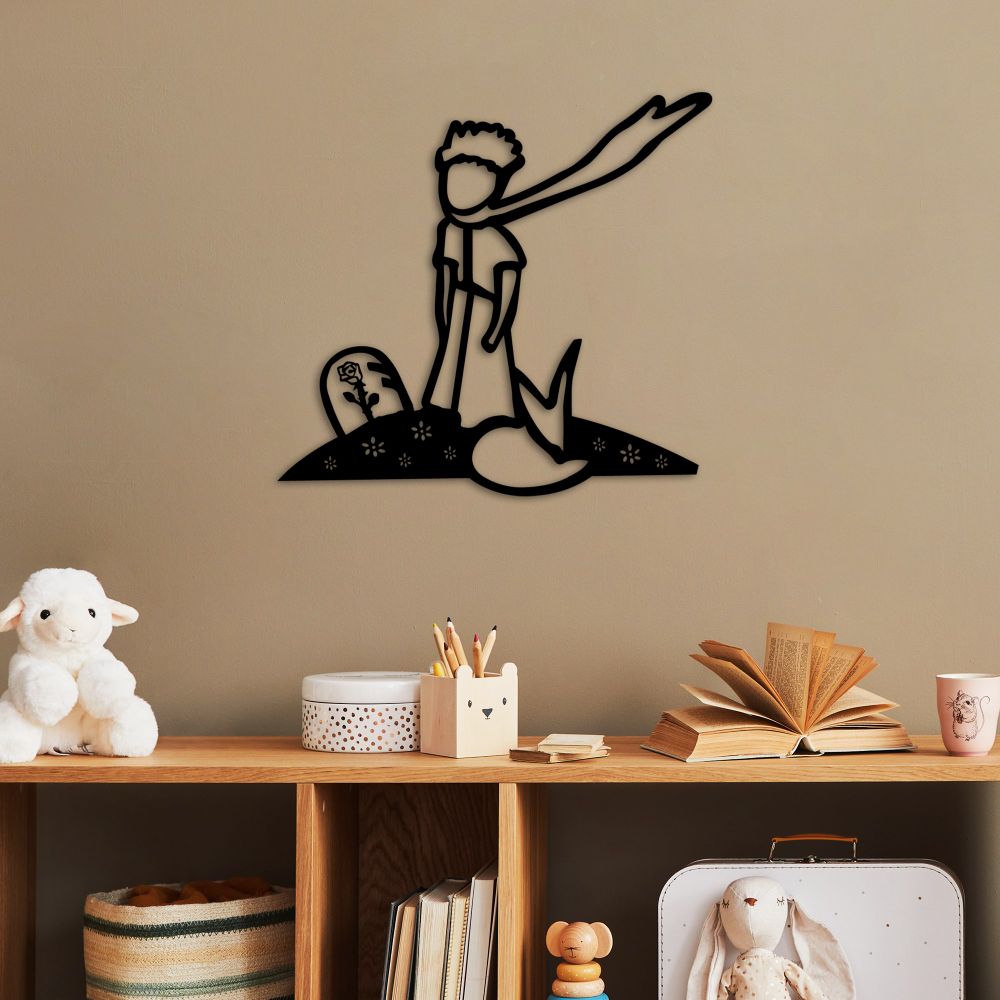 Decorative metal wall accessory The Little Prince 3, colour: black slika 2