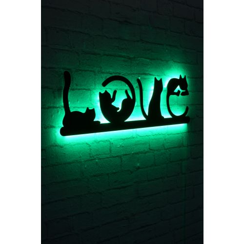 Wallity Ukrasna LED rasvjeta, Cat Love - Green slika 2