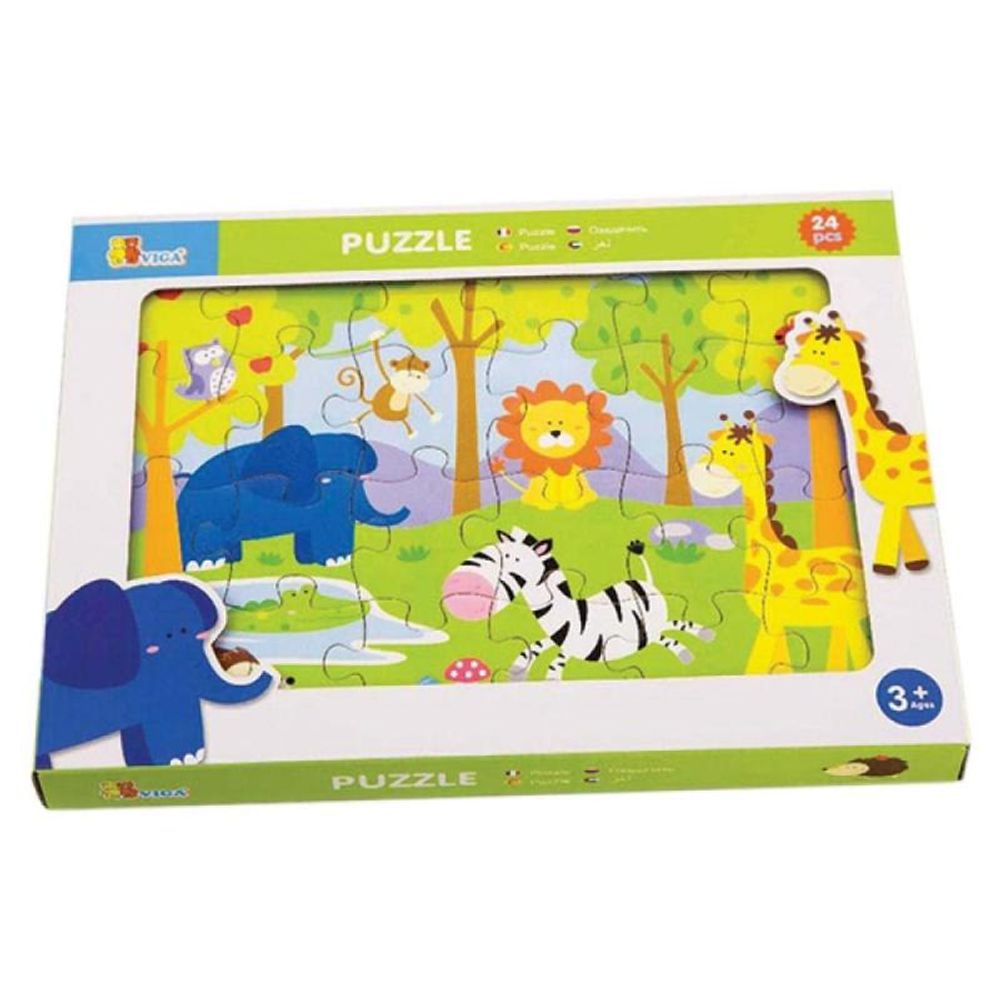 Viga Drvene puzzle safari, 24kom slika 1