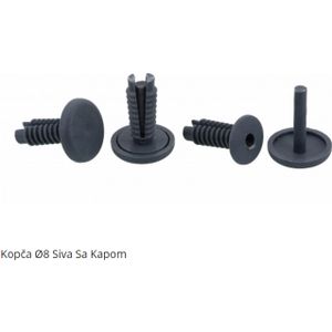 Univerzalna Kopča Tapacirunga sa Kapom Fi8Mm - Siva