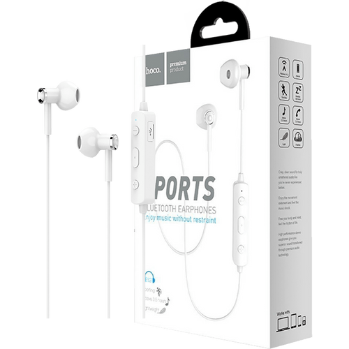 hoco. Slušalice bežična, sport, Bluetooth, 80 mAh, 3.5 h, bijela - ES21 Wonderful sports White slika 1