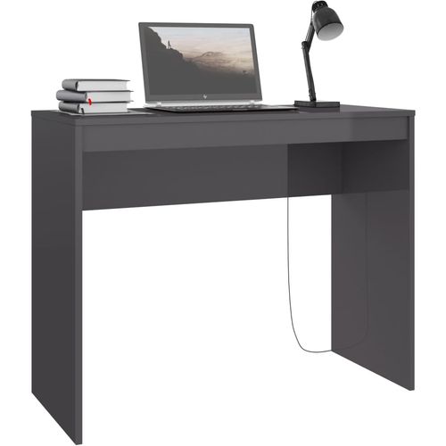 Radni stol visoki sjaj sivi 90 x 40 x 72 cm od iverice slika 33