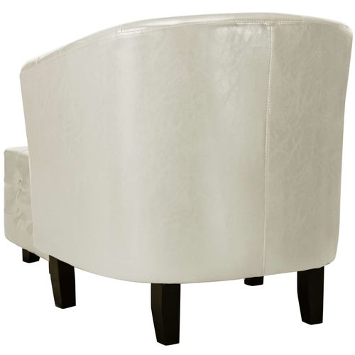Fotelja od umjetne kože s osloncem za noge bijela slika 15