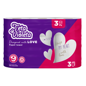 Violeta Kuhinjski ručnik Teta Violeta 3/1, 3sl. LOVE