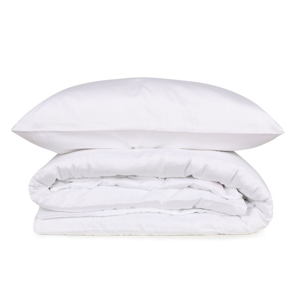 Elegant - White White Satin Single Quilt Cover Set (DE) slika 3