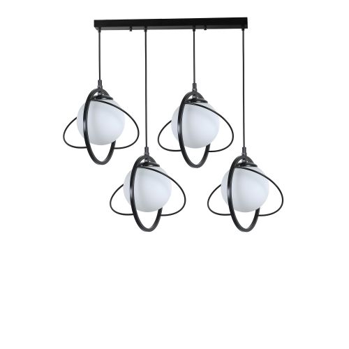 Nepal 4 Lü Sıralı Siyah Beyaz Camlı Sarkıt Black
White Chandelier slika 2