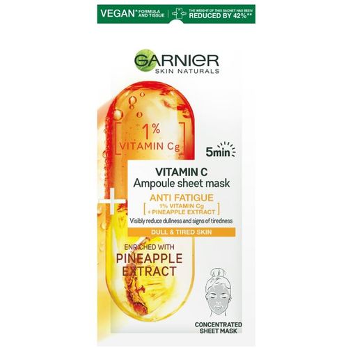Garnier Skin Naturals maska u maramici sa sadržajem ampule vitamin C za umornu kožu 15g slika 2