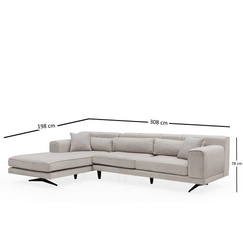 Atelier Del Sofa Jivago Ugao Levo (Chl-2R) - Bež Ugaona Garnitura slika 11