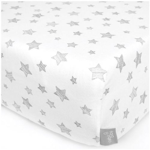 Ceba Baby posteljina Jersey s elastičnom trakom(120x60) Grey Stars slika 2