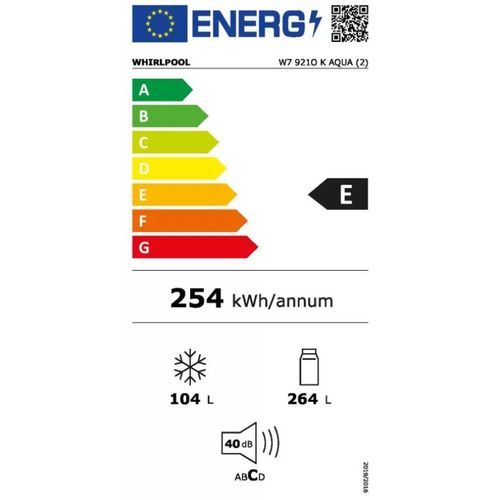 Whirlpool W7 921O K AQUA frižider sa zamrzivačem dole 6th SENSE® tehnologija, NoFrost, visina 201 cm, širina 60cm, crna boja slika 3