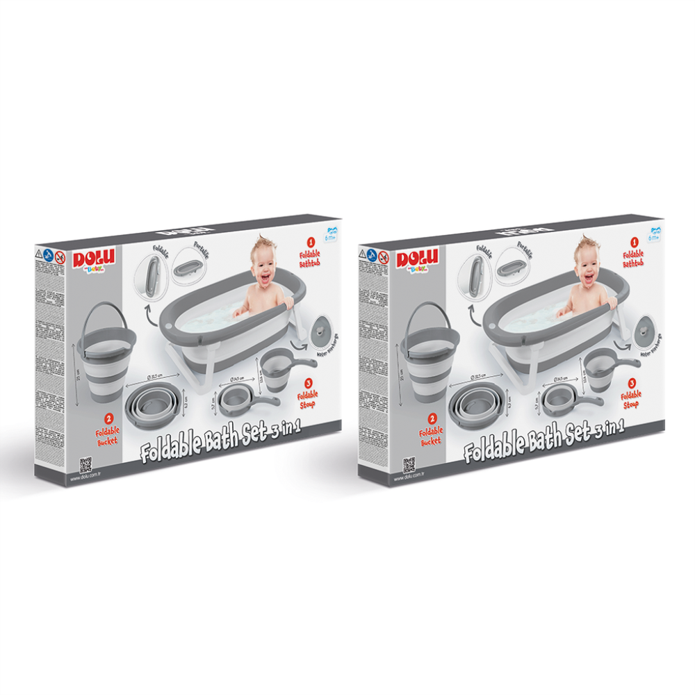 DOLU Sklopivi set za kupanje 7368 Relax, Sivi slika 2