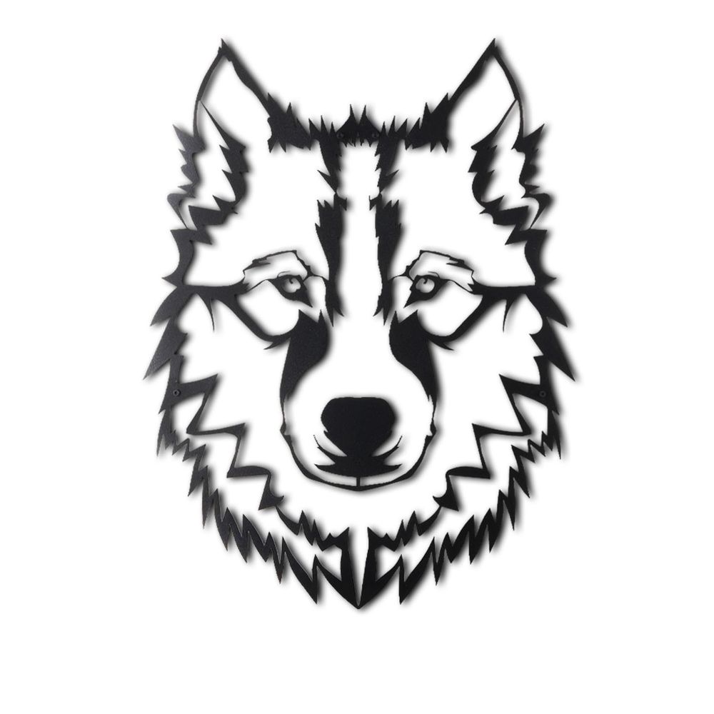 Wolf v11 Crni Dekorativni Metalni Zidni Ukras slika 6