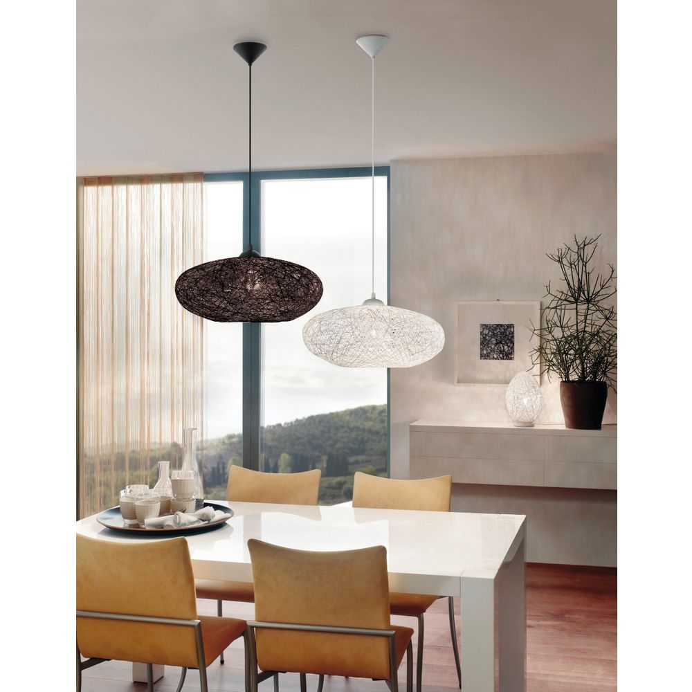 Eglo Campilo visilica - Bijela plastika i bež tekstil, E27 1x60W slika 8