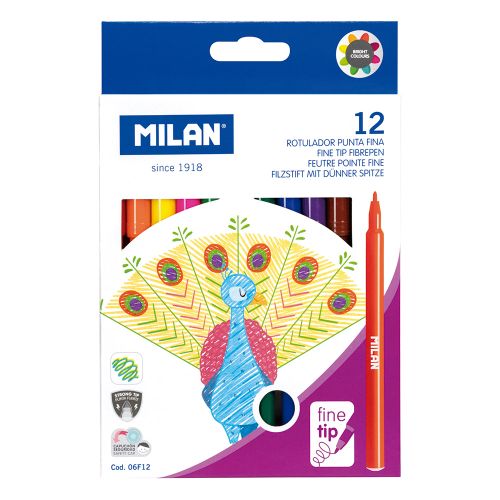 Flomasteri 1/12 MILAN Peacock tanki vrh perivi karton bls slika 1