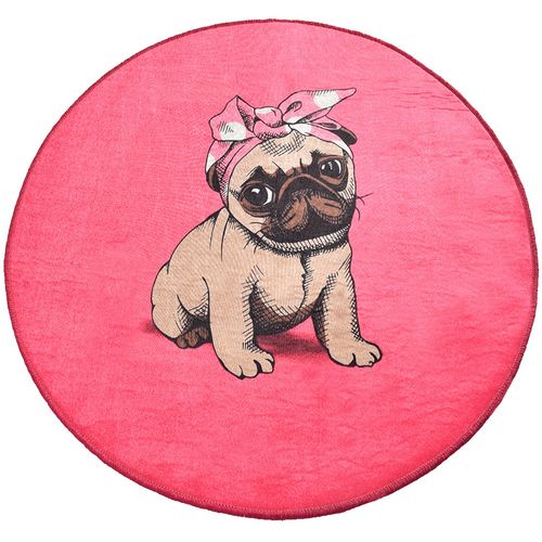 Colourful Cotton Prostirka kupaonska Pink Pug Djt (100 cm) slika 2