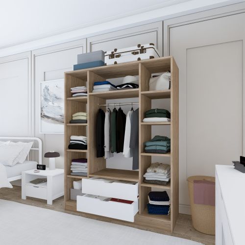 Nisan 1600-018 Light Walnut
White Wardrobe slika 6