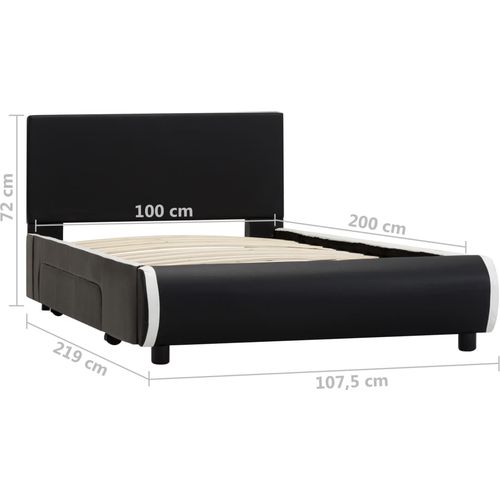 Okvir za krevet od umjetne kože s ladicama crni 100 x 200 cm slika 18