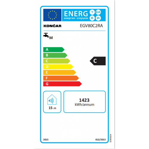 Končar EGV 80C2RA Standardni vertikalni bojler, 80 l slika 2