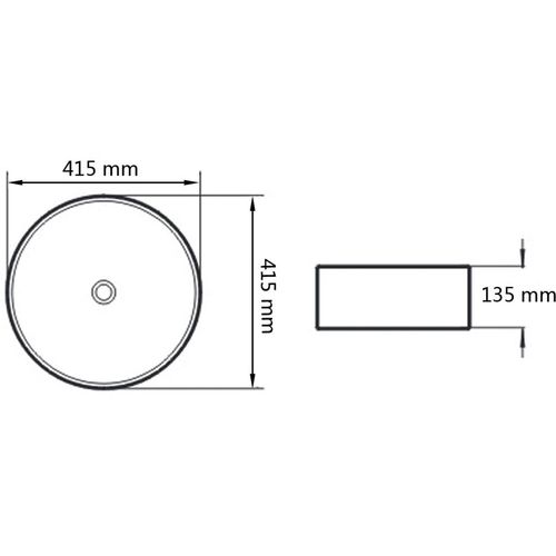 Umivaonik Okrugli Keramički Bijeli 41,5x13,5 cm slika 19