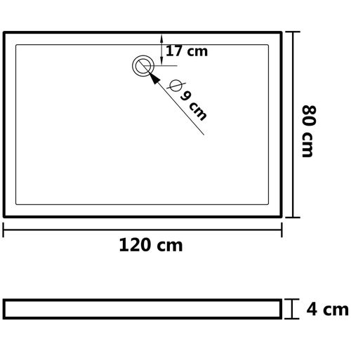 Podloga za tuširanje s točkicama bijela 80 x 120 x 4 cm ABS slika 12
