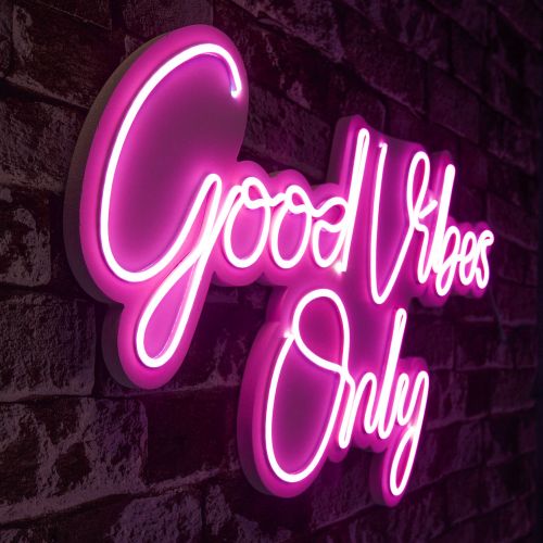 Wallity Ukrasna plastična LED rasvjeta, Good Vibes Only 2 - Pink slika 7