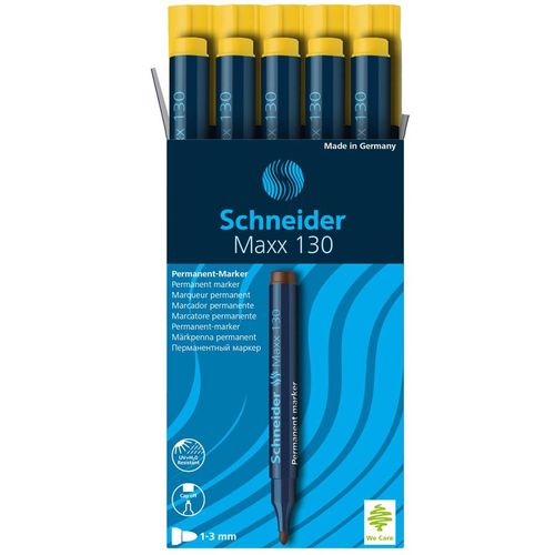 Flomaster Schneider, permanent marker, Maxx 130, 1-3 mm, žuti slika 3