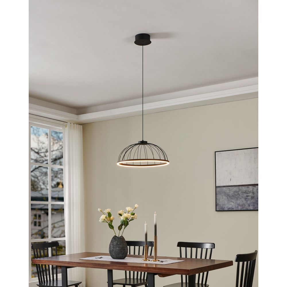 Eglo viseća lampa bogotenillo led 28w 3000k 3400lm crno/bijelo v:1200mm o500mm slika 2