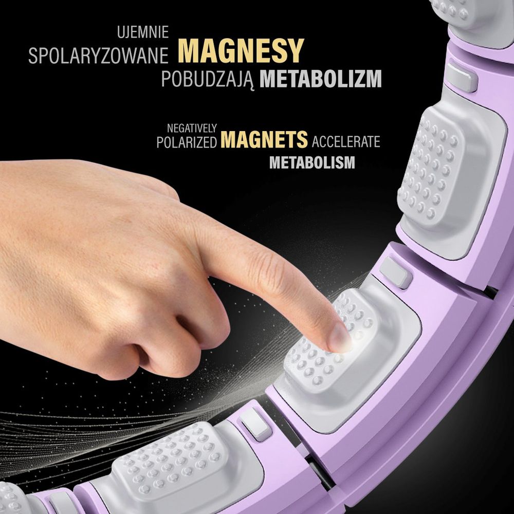 Hhm13 hula hoop ljubičasti magnetni s utegom + brojačem hms slika 6