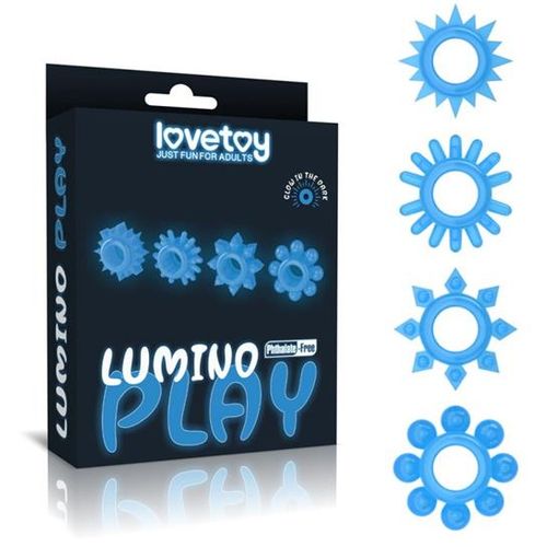 Lovetoy Lumino Play set od 4 penis prstena slika 1