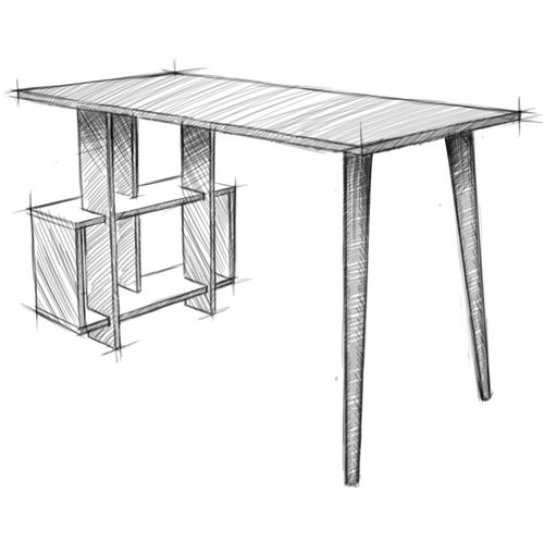 Woody Fashion Studijski stol, Lagomood Side - Walnut, White slika 7
