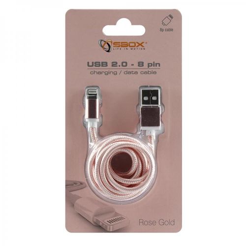 KABEL SBOX USB -> iPh.7 M/M 1,5M Blister Zlatno Roza slika 4