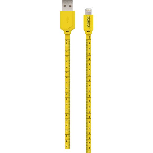 Schwaiger USB kabel USB 2.0 USB-A utikač, Apple Lightning utikač 1.20 m crna, žuta s oznakom po metru WKL10511 slika 2