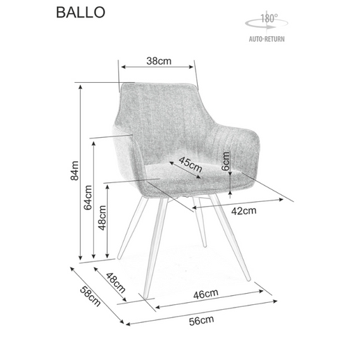 Stolica BALLO - tkanina slika 4