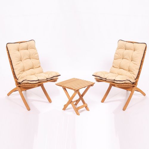 BMG Set vrtnih stolova i stolica (3 komada), smeđa krema boja, MY014 slika 1