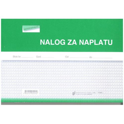 NN-NCR NALOG ZA NAPLATU; Blok 3 x 50 listova, 21 x 14,8 cm slika 1