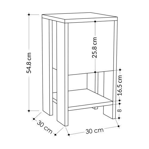 Ema - Sapphire Oak, White Sapphire Oak
White Nightstand slika 8